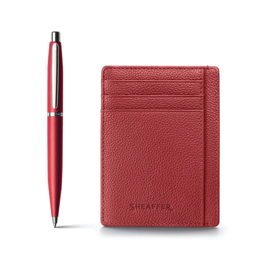Sheaffer VFM Red Ballpoint Pen with Red Cardholder