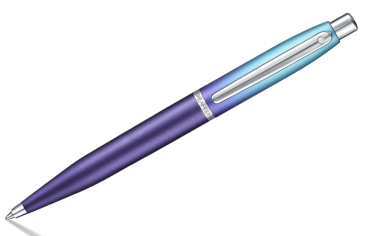 Sheaffer VFM Expressions Blue and Purple Pearlised Gradient BallPen with Chrome-Plated Trims