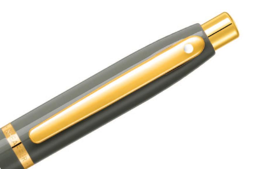 Sheaffer® VFM Glossy Light Gray Ballpoint Pen with PVD Gold-Tone Trim