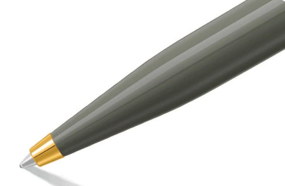 Sheaffer® VFM Glossy Light Gray Ballpoint Pen with PVD Gold-Tone Trim
