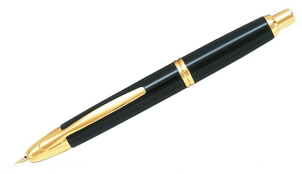 Capless Black Lacquer GT Fountain Pen Medium