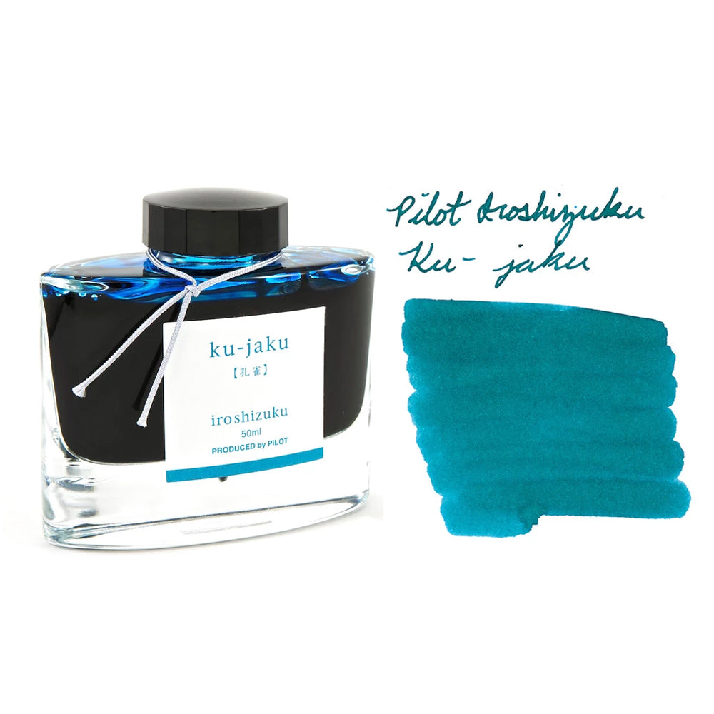 Inchiostro Per Penna Stilografica Pilot Iroshizuku - Ku-jaku Peacock, Blu Turchese, 50ml - Foto 9