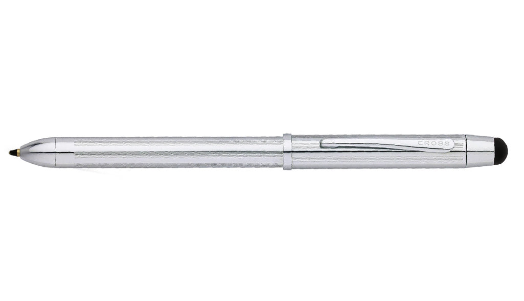 Tech3+ - Lustrous Chrome Multifunction Pen with Stylus (3in1)
