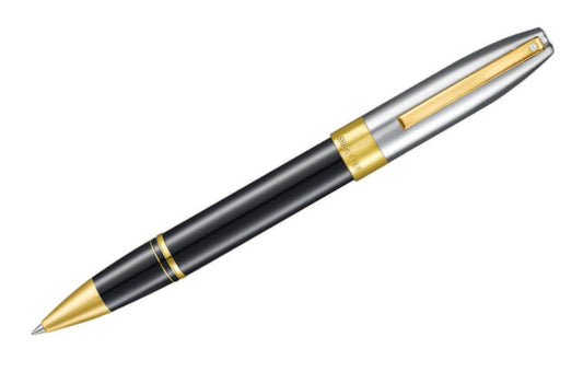Sheaffer Legacy Glossy Black and Chrome Bi-color Rollerball Pen with 14K PVD Gold-Plated trim