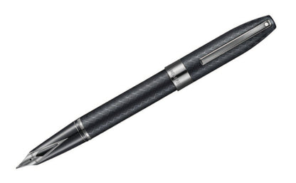 Sheaffer Legacy Chevron Matte Black Fountain Pen with PVD Gunmetal Inlaid Nib and Trims