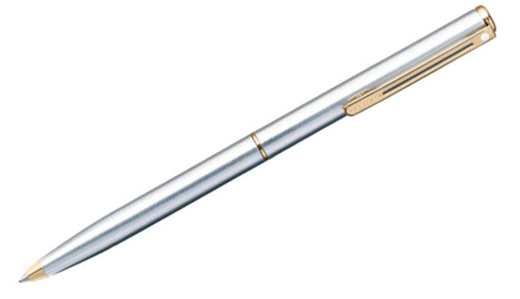 Agio Brushed Chrome Ballpoint with Gold Trim