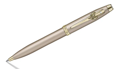 Sheaffer 100 Emily in Paris Champagne Gold Ballpoint Pen with Champagne Gold Trims and Bow-Shaped Clip Emblem