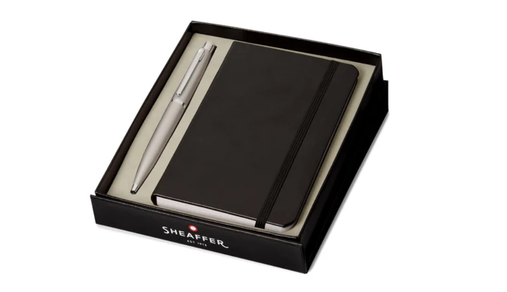 Sheaffer VFM Matte Silver Ballpoint Set w/Notebook