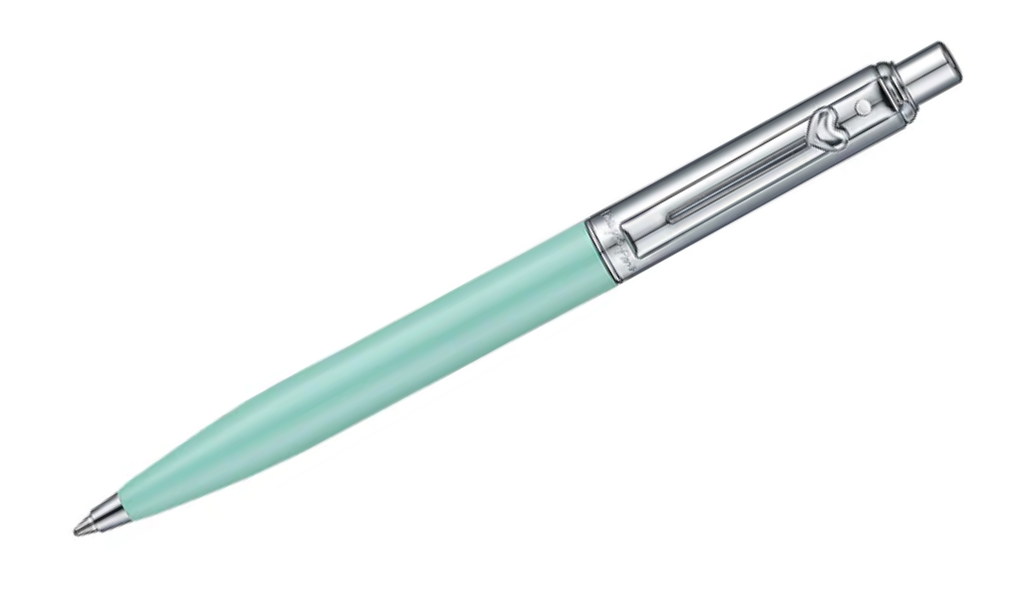 Sheaffer Sentinel Emily in Paris Green Matte Finish Ballpoint Pen with Chrome-Plated Trims and Heart-Shaped Clip Emblem