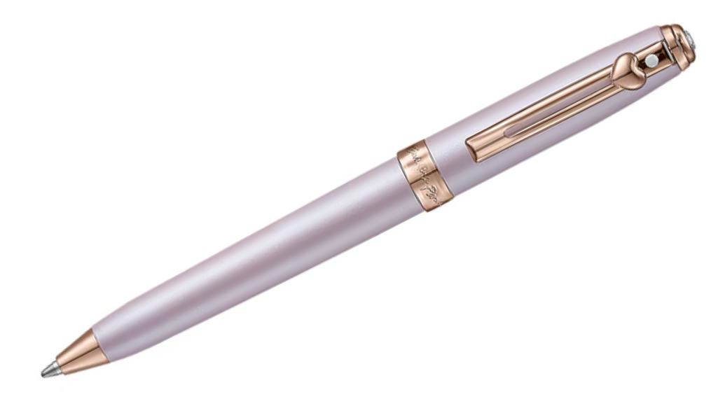 Sheaffer Emily in Paris Prelude Mini Pastel Pink Ballpoint Pen and PVD Rose Gold Trims with Heart Emblem and Swarovski Crystal