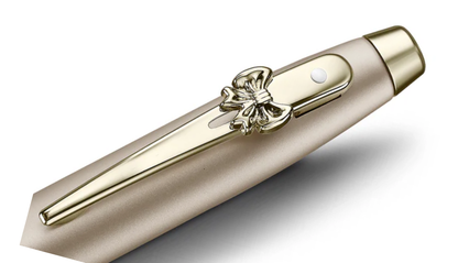 Sheaffer 100 Emily in Paris Champagne Gold Ballpoint Pen with Champagne Gold Trims and Bow-Shaped Clip Emblem