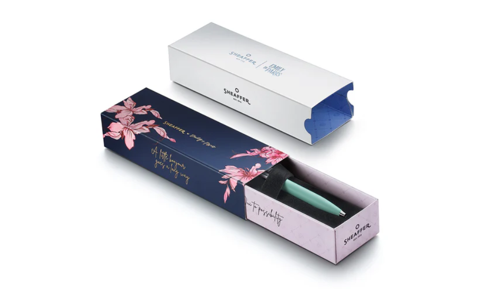 Sheaffer Sentinel Emily in Paris Pink Matte Finish Ballpoint Pen with Chrome-Plated Trims and Heart-Shaped Clip Emblem
