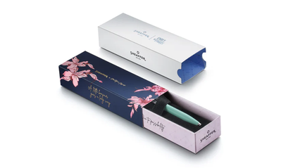 Sheaffer Sentinel Emily in Paris Pink Matte Finish Ballpoint Pen with Chrome-Plated Trims and Heart-Shaped Clip Emblem