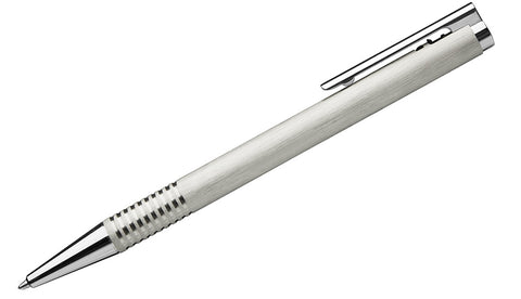 Logo Brushed steel ballpoint pen