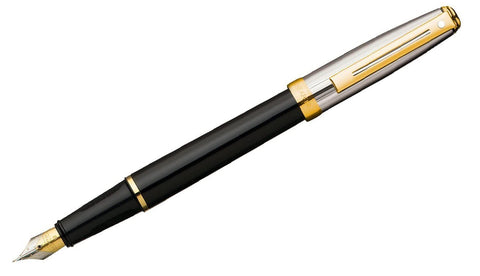 Prelude Black Onyx Lacquer 22KT Gold Plate Trim Fountain Pen