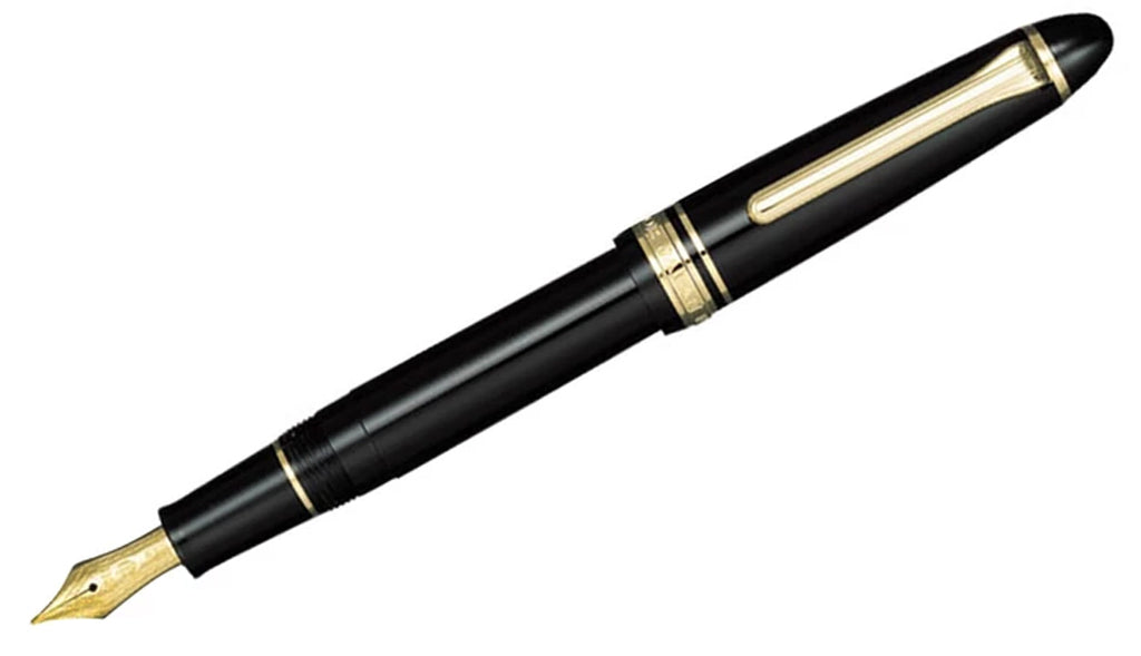 1911 Series Large Black Gold Trim Fountain Pen (21K Nib)
