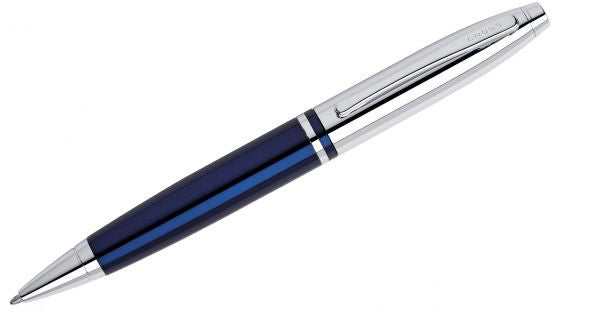 Calais - Chrome/ Blue Ballpoint Pen