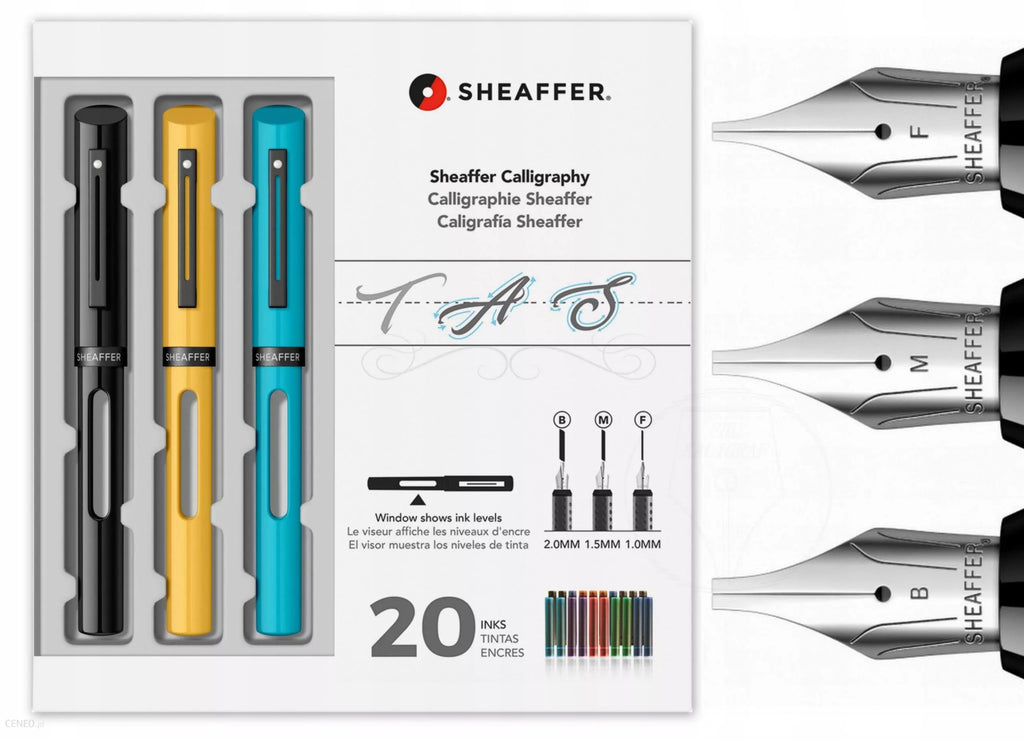 Calligraphy Maxi Kit with Black, Yellow, and Blue Pens and Assorted Nibs and Inks
