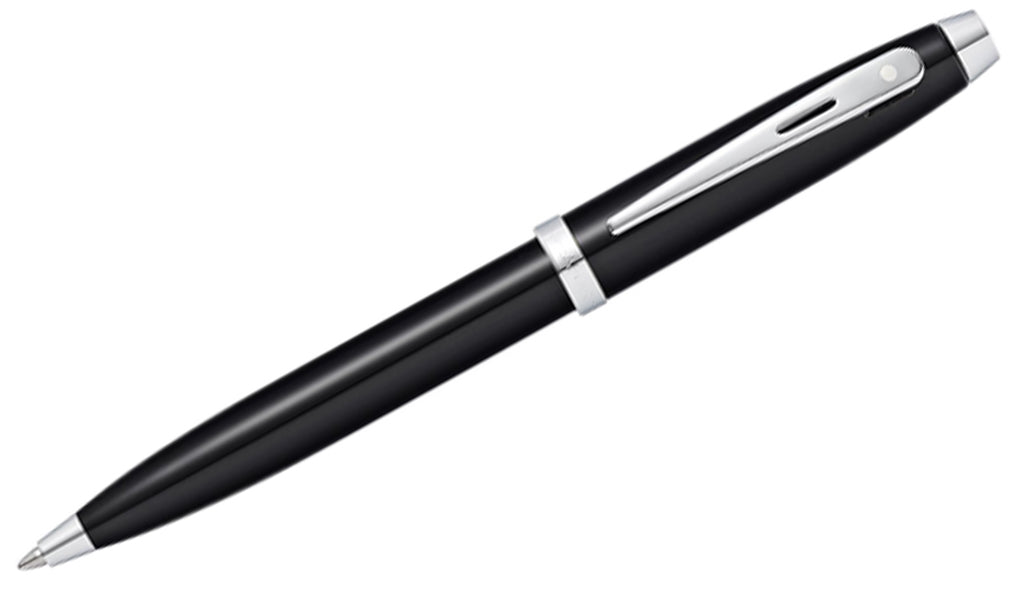 Gift Collection 100 Glossy Black Lacquer Chrome Trim Ballpoint Pen