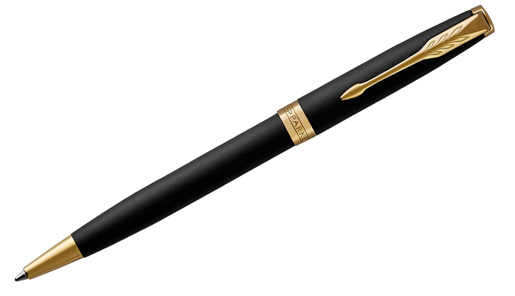 Sonnet - Matte Black with Gold Trim Ballpoint Pen
