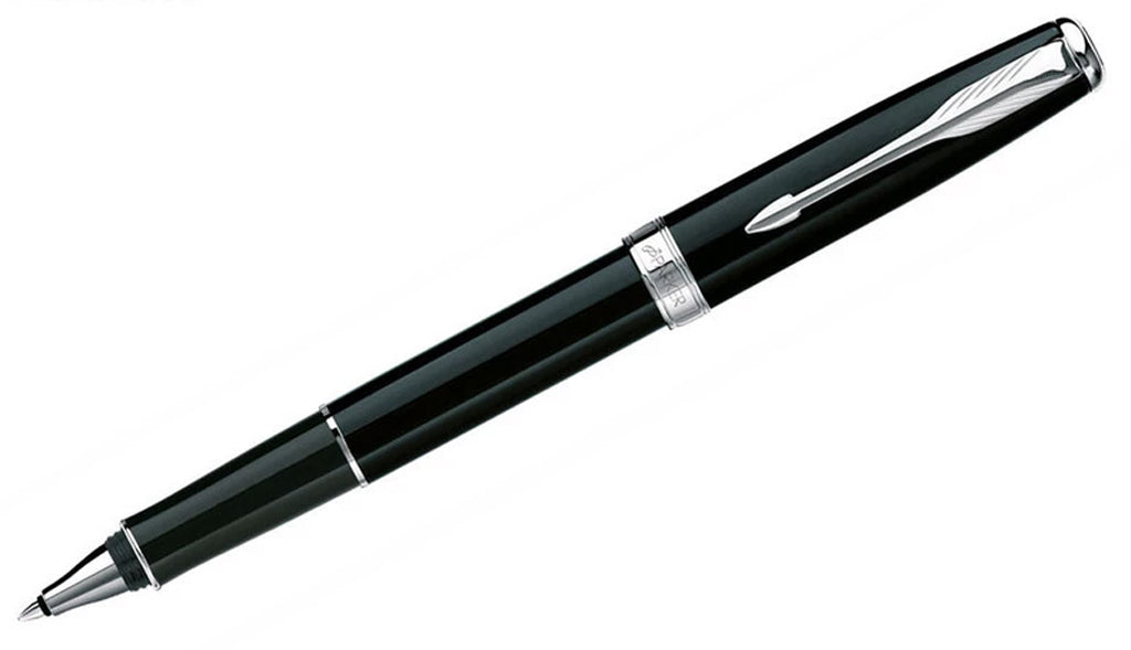 Sonnet - Black Lacquer Chrome Trim Rollerball Pen