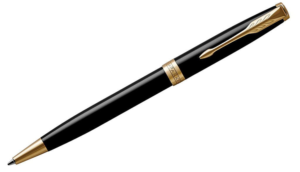 Sonnet - Black Lacquer Gold Trim Ballpoint Pen