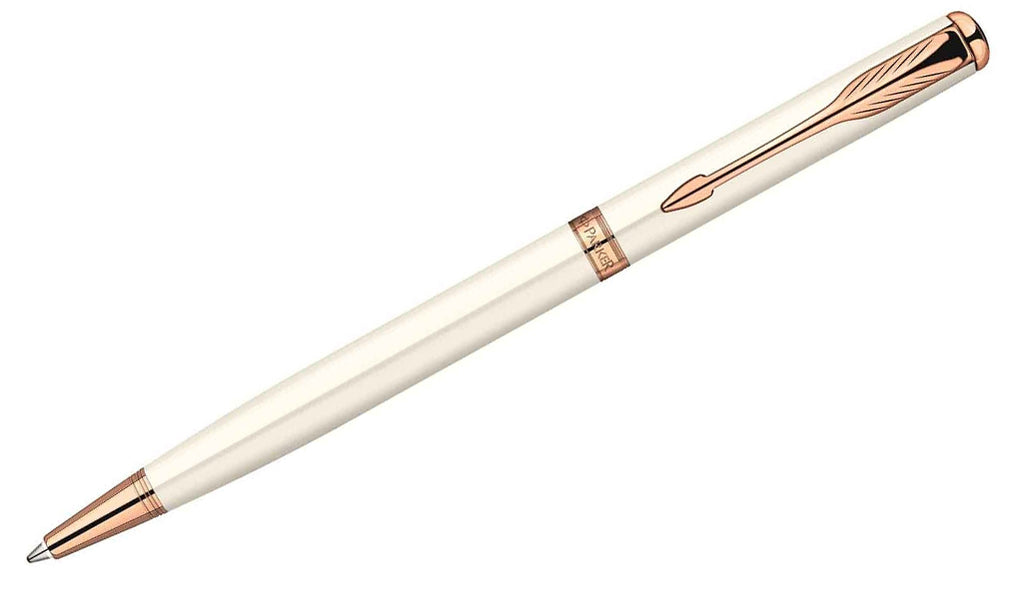 Sonnet - Slim Pearl and Pink Gold Trim Ballpoint Pen