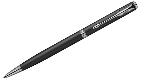 Sonnet - Slim Matte Black Chrome Trim Ballpoint Pen