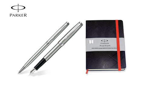 Parker Sonnet Steel CT Fountain & Ballpoint Pen Set