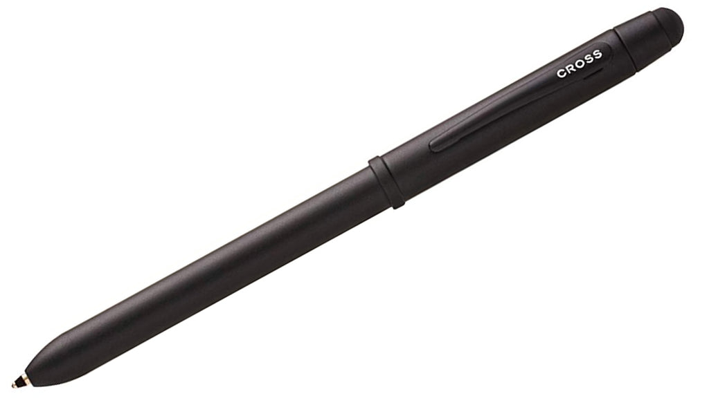 Tech3+ - All Satin Black Multifunction Pen with Stylus (3in1)