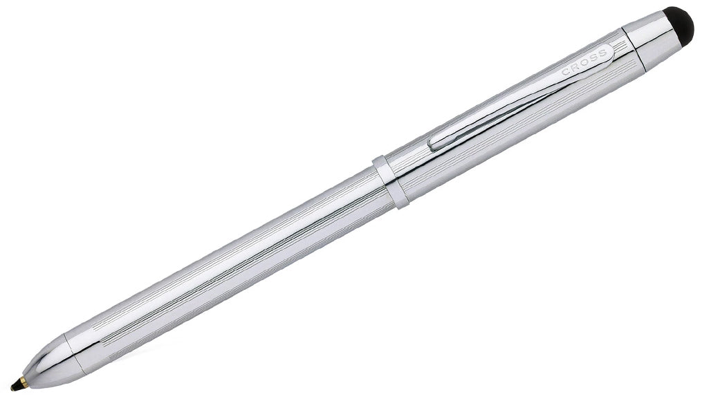 Tech3+ - Lustrous Chrome Multifunction Pen with Stylus (3in1)