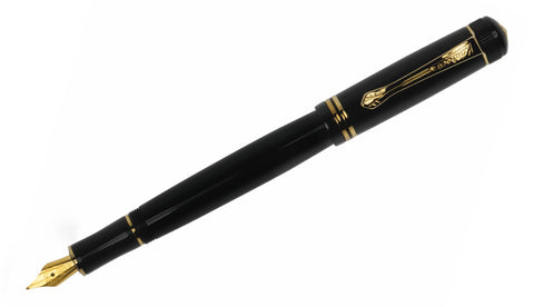 DIA 2 Black Gold Trim Fountain Pen