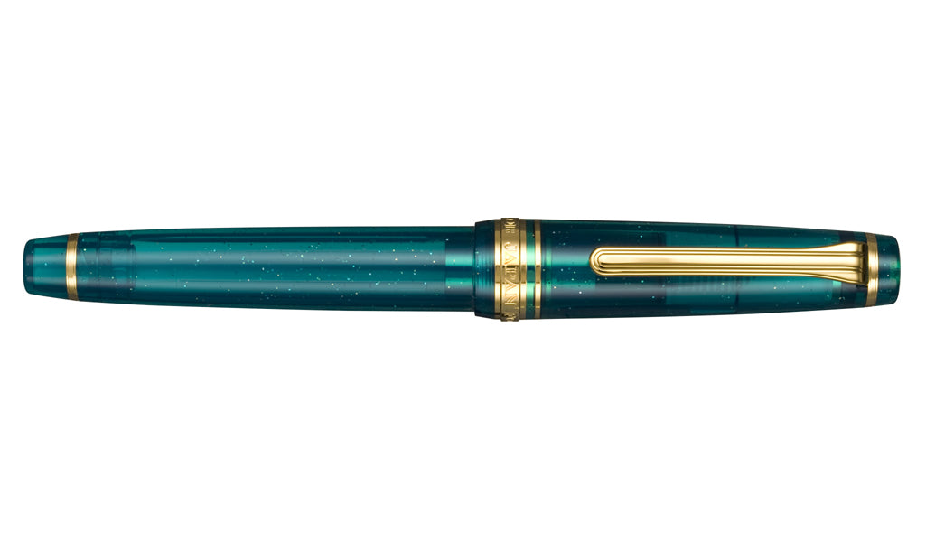 Professional Gear Slim Blue Green Nebula Fountain Pen